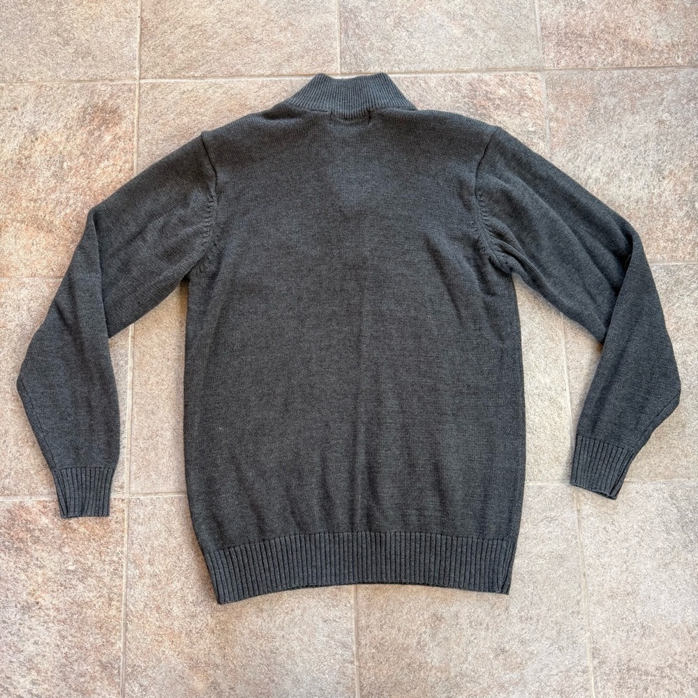 Oscar de la Renta Charcoal Quarter Zip-Up Men’s Sweater Size Medium - Picture 8 of 8
